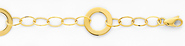 14K Yellow Gold Light Fashion Link Bracelet with Lobster Claw Clasp - 7.5' Inches