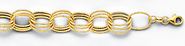 14K Yellow Gold Light Fashion Link Bracelet with Lobster Claw Clasp - 8' Inches