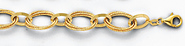 14K Yellow Gold Light Fashion Link Bracelet with Lobster Claw Clasp - 8' Inches