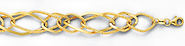 14K Yellow Gold Light Fashion Link Bracelet with Lobster Claw Clasp - 7.5' Inches