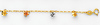 14K 3 Tri-Color Gold Fancy Designer Flower Dangling Bracelet with Spring Ring Clasp - 7' + 1' Inches Extension