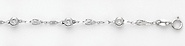14K White Gold Fancy Designer Ball Bracelet with Spring Ring Clasp - 7' + 1' Inches Extension