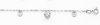 14K White Gold Fancy Designer Heart Dangling Link Chain Bracelet with Spring Ring Clasp - 7' + 1' Extension