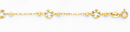 14K Yellow Gold Circle Fancy Designer Link Chain Bracelet with Spring Ring Clasp - 7' + 1' Extension