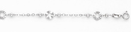 14K White Gold Circle Fancy Designer Link Chain Bracelet with Spring Ring Clasp - 7' + 1' Extension