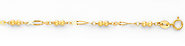 14K Yellow Gold Fancy Designer Bracelet with Spring Ring Clasp - 7' + 1' Extension