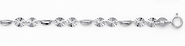 14K White Gold Fancy Designer Diamond-cut Bracelet with Spring Ring Clasp - 7' + 1' Extension