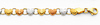 14K 3 Tri-Color Diamond Cut Stampato Heart Bracelet with Lobster Claw Clasp - 7.25' Inches