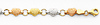 14K 3 Tri-Color Diamond Cut Stampato Heart Bracelet with Lobster Claw Clasp - 7.25' Inches