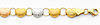 14K 3 Tri-Color Diamond Cut Stampato Heart Bracelet with Lobster Claw Clasp - 7.25' Inches