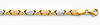 14K 3 Tri-Color Diamond Cut Stampato XOXO Bracelet with Lobster Claw Clasp - 7.25' Inches