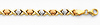 14K 3 Tri-Color Diamond Cut Stampato XOXO Bracelet with Lobster Claw Clasp - 7.25' Inches