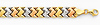 14K 3 Tri-Color Diamond Cut Stampato Bracelet with Lobster Claw Clasp - 7.25' Inches