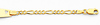 14K Yellow Gold 3.0mm Baby Heart ID Figaro Bracelet with Lobster Claw Clasp - 6' Inches