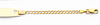 14K Yellow Gold White Pave 2.5mm Baby Heart ID Concave Curb Bracelet with Lobster Claw Clasp - 6' Inches