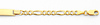 14K Yellow Gold 4.0mm Baby ID Figaro Bracelet with Lobster Claw Clasp - 6'Inches