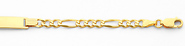14K Yellow Gold 4.0mm Baby ID Figaro Bracelet with Lobster Claw Clasp - 6'Inches