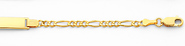 14K Yellow Gold 3.0mm Baby ID Figaro Bracelet with Lobster Claw Clasp - 6'Inches