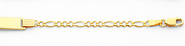 14K Yellow Gold 2.5mm Baby ID Figaro Bracelet with Lobster Claw Clasp - 6'Inches
