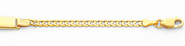 14K Yellow Gold 3.0mm Baby ID Concave Curb Bracelet with Lobster Claw Clasp - 6'Inches