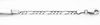 14K White Gold 4.0mm Baby ID Figaro Bracelet with Lobster Claw Clasp - 6'Inches