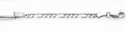 14K White Gold 4.0mm Baby ID Figaro Bracelet with Lobster Claw Clasp - 6'Inches
