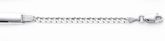 14K White Gold 3.0mm Baby ID Concave Curb Bracelet with Lobster Claw Clasp - 6'Inches