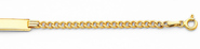 14K Yellow Gold 3.0mm Hollow Baby ID Concave Curb Bracelet with Spring Ring Clasp - 6' Inches