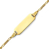 14K Yellow Gold 1.5mm Baby ID Figaro Bracelet with Spring Ring Clasp and 1' Extension - 4.5'+1' Inches