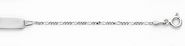 14K White Gold 1.5mm Baby ID Figaro Bracelet with Lobster Claw Clasp and 1' Extension - 4.5'+1' Inches