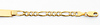 14K Yellow Gold 5.0mm Mens ID Figaro Bracelet with Lobster Claw Clasp - 7.5' Inches