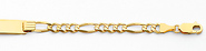 14K Yellow Gold 5.0mm Mens ID Figaro Bracelet with Lobster Claw Clasp - 7.5' Inches
