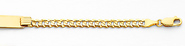 14K Yellow Gold 5.0mm Mens ID Concave Curb Bracelet with Lobster Claw Clasp - 8' Inches