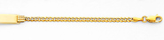14K Yellow Gold Pave 3.0mm Mens ID Concave Curb Bracelet with Lobster Claw Clasp - 7.5' Inches