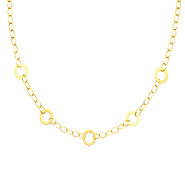 14K Yellow Gold Light Fashion Link Necklace with Lobster Claw Clasp - 17' Inches