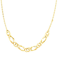 14K Yellow Gold Light Fashion Link Necklace with Lobster Claw Clasp - 18' Inches