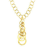 14K Yellow Gold Airy Fashion Link Necklace with Lobster Claw Clasp - 18' Inches