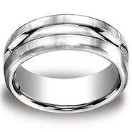 Argentium Silver 10mm Comfort-Fit Satin-Finished Design Band