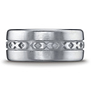 Argentium Silver 10mm Comfort-Fit Satin-Finished X-Pattern Design Band