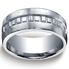 Argentium Silver 10mm Comfort-Fit Satin-Finished Box Pattern Design Band