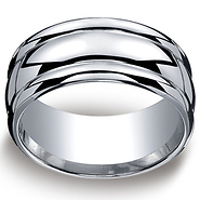 Argentium Silver 10mm Comfort-Fit High Polished Design Band