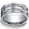 Argentium Silver 10mm Comfort-Fit High Polished Groove Design Band