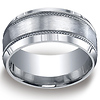 Argentium Silver 10mm Satin-Finished Rope Edge Design Wedding Band