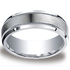 Argentium Silver 7mm Satin Finished Center with Milgrain Design Band
