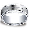 Argentium Silver 9mm Comfort-Fit Satin Finished with Center Cut Design Band