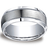 Argentium Silver 9mm Comfort-Fit Satin Finished Center with Milgrain Design Band