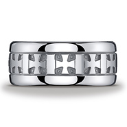 Argentium Silver 10mm Comfort-Fit Celtic Cross Design Band