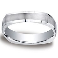 Argentium Silver 5mm Comfort-Fit Four Sided Design Band
