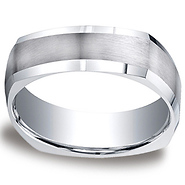 Argentium Silver 7mm Comfort-Fit Four Sided Design Band