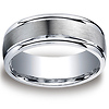 Argentium Silver 9mm Comfort-Fit Round Edge Design Wedding Band